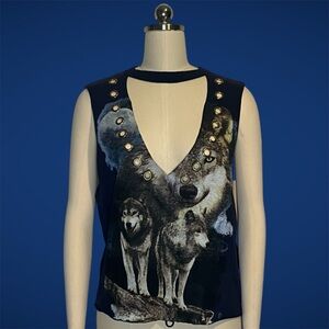 Forever21 Wolf Graphic Tank Top